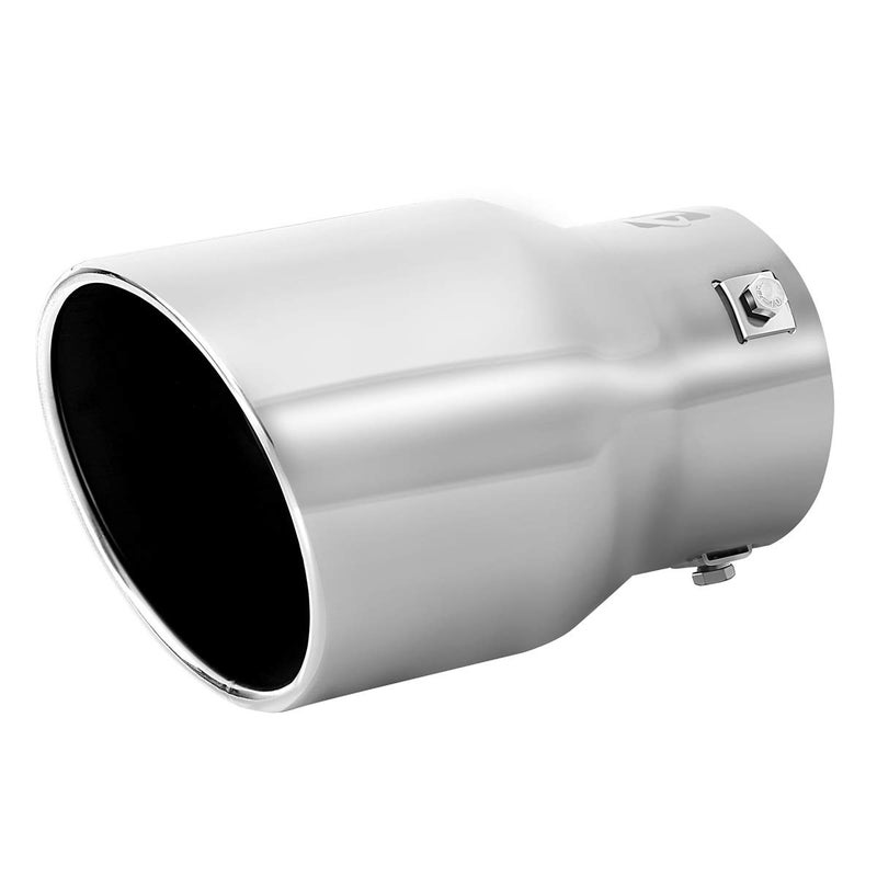 TriTrust Exhaust Tip, 2.5-3 inch inlet adjustable,Fit 2.5''/2.75''/3'' Outer diameter Tailpipe, 4.5'' Outlet 7'' Long Muffler Tip, Chrome Stainless Steel Tail Tip - Image 1